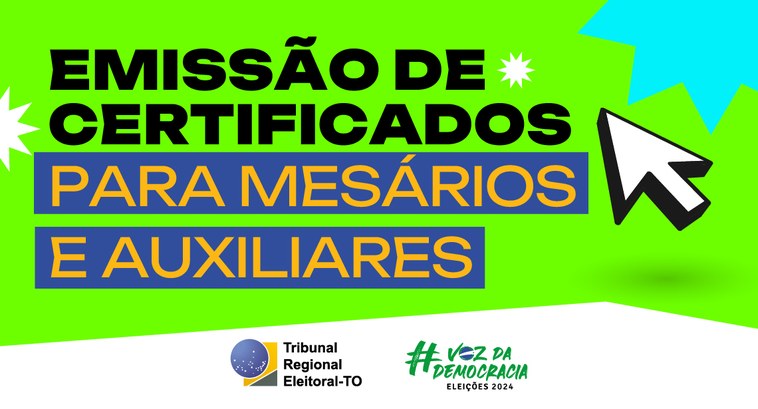 Eleições 2024: mesários e auxiliares podem emitir certificado no site do TRE-TO